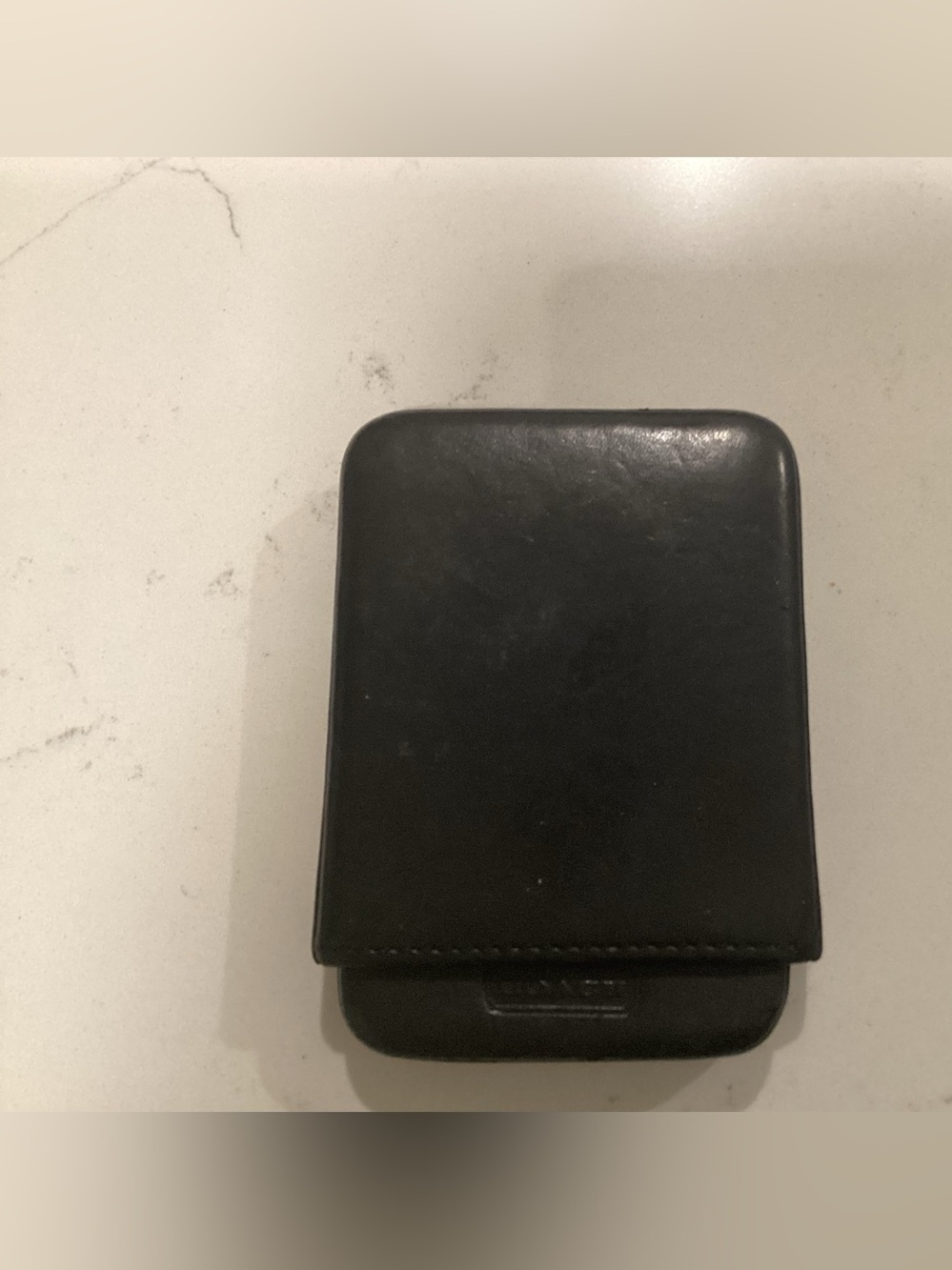 Classic Black Leather Business Card Holder